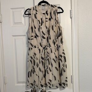 Nine West Cream and Black Sleeveless Mini Dress